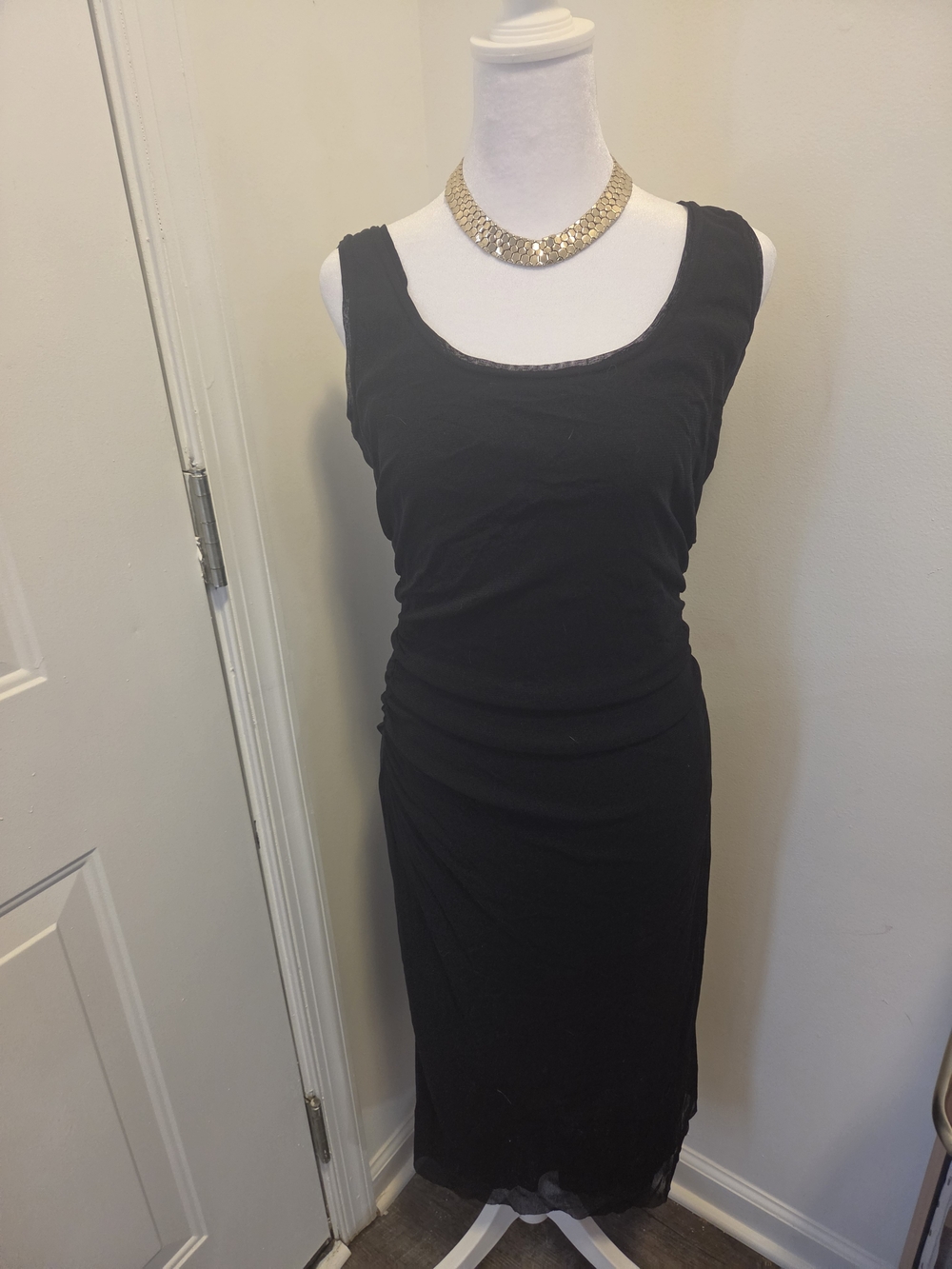 White House Black Market Some Like It Hot Style Curve Hugging Mesh Dress